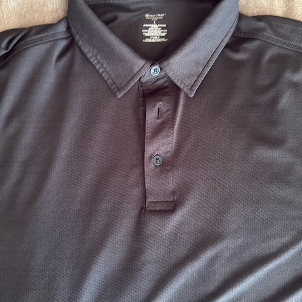 Black Performance Polo Shirt with Moisture-Wicking Fabric